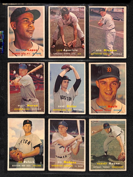 Lot Of 57 1957 Topps Baseball Cards w. Gil Hodges